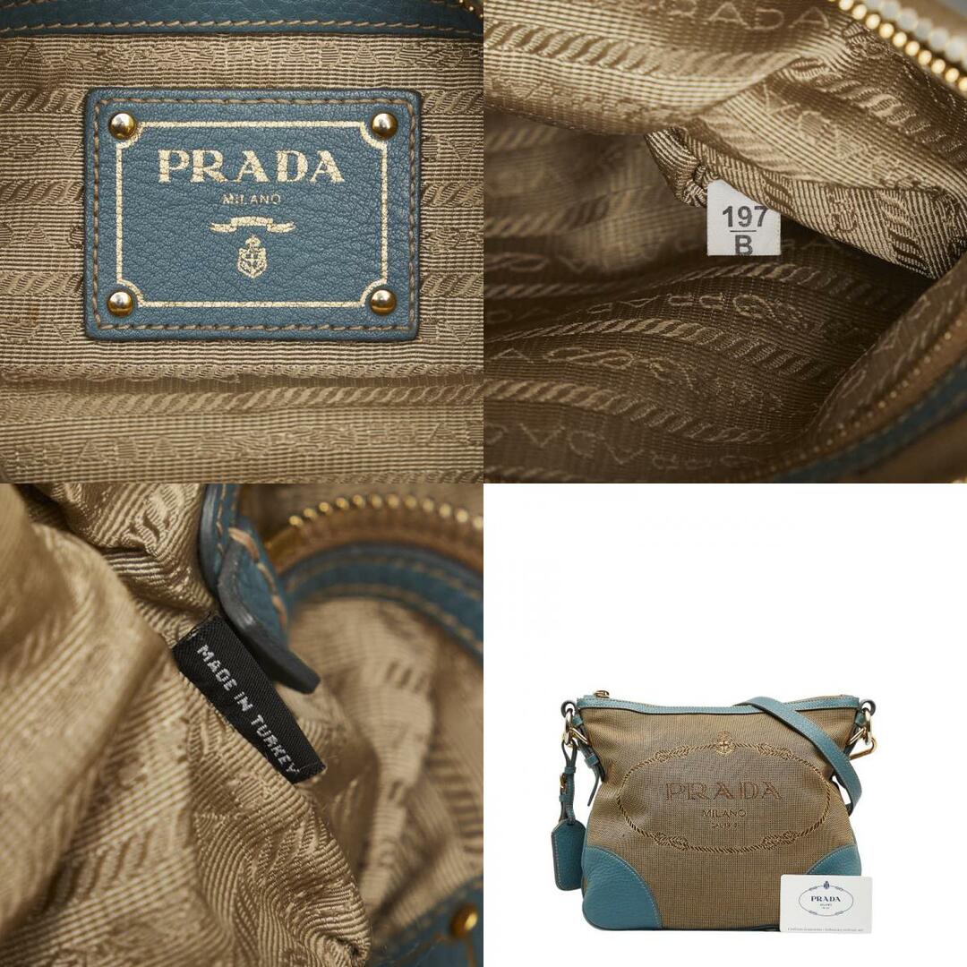 プラダ ロゴ ジャガード 斜め掛け ショルダーバッグ BT0867 キャンバス レディース PRADA 【1-0120160】