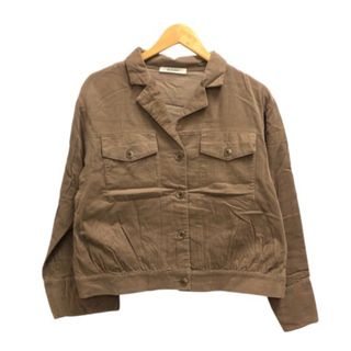 ダブルクローゼット(w closet)のダブルクローゼット w closet シャツ ジャケット 長袖 無地 茶 ※MZ(シャツ/ブラウス(長袖/七分))