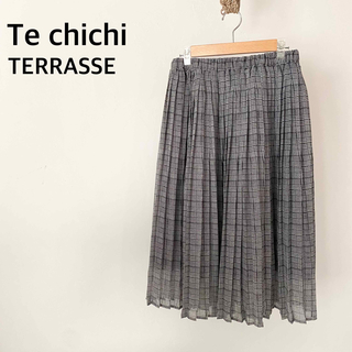 テチチ(Techichi)のTe chichi TERRASSE テチチテラス　グレー　プリーツ　スカート(ひざ丈スカート)