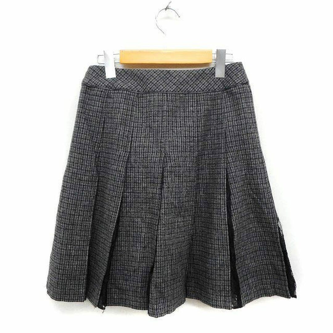 kumikyoku（組曲）(クミキョク)のクミキョク 組曲 KUMIKYOKU チェック柄ボックスプリーツスカート ひざ丈 レディースのスカート(ひざ丈スカート)の商品写真