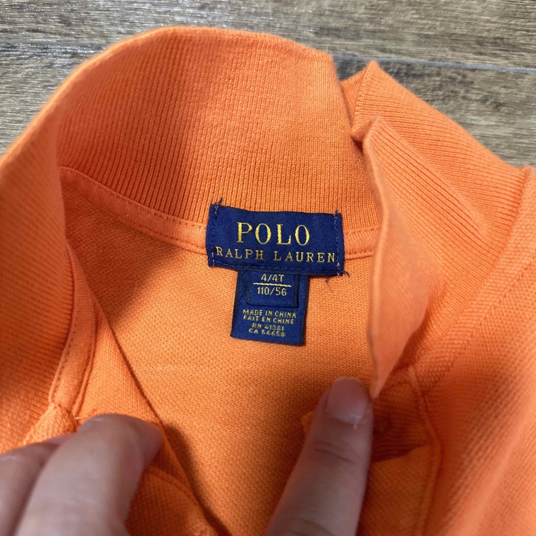 POLO RALPH LAUREN(ポロラルフローレン)のラルフローレン 長袖 ポロシャツ オレンジ ビッグポニー 110cm 中古品 キッズ/ベビー/マタニティのキッズ服男の子用(90cm~)(Tシャツ/カットソー)の商品写真