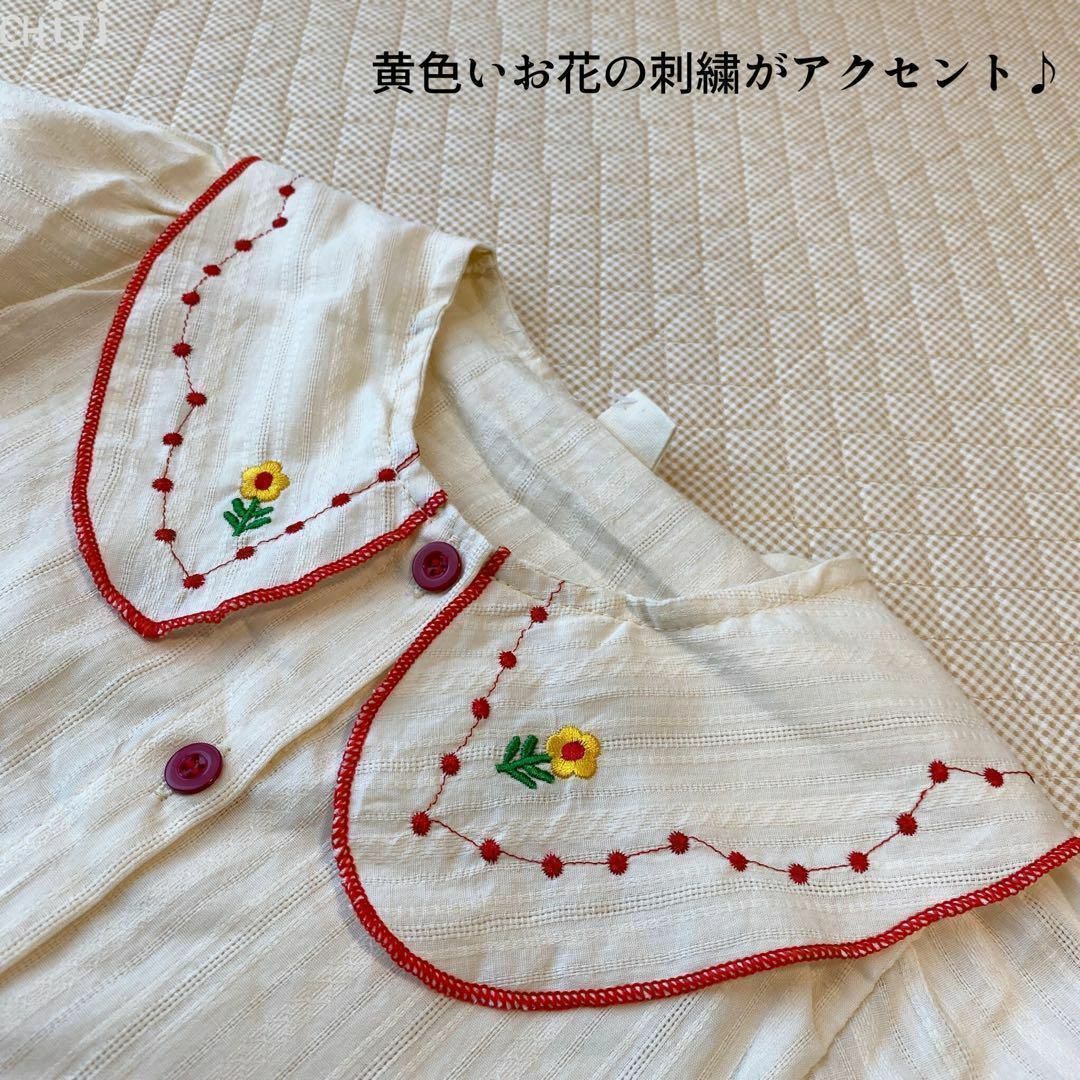 匿名配送 子供服 韓国 100 トップス 秋服 花刺繍 フラワー 長袖 ブラウス キッズ/ベビー/マタニティのキッズ服女の子用(90cm~)(ブラウス)の商品写真