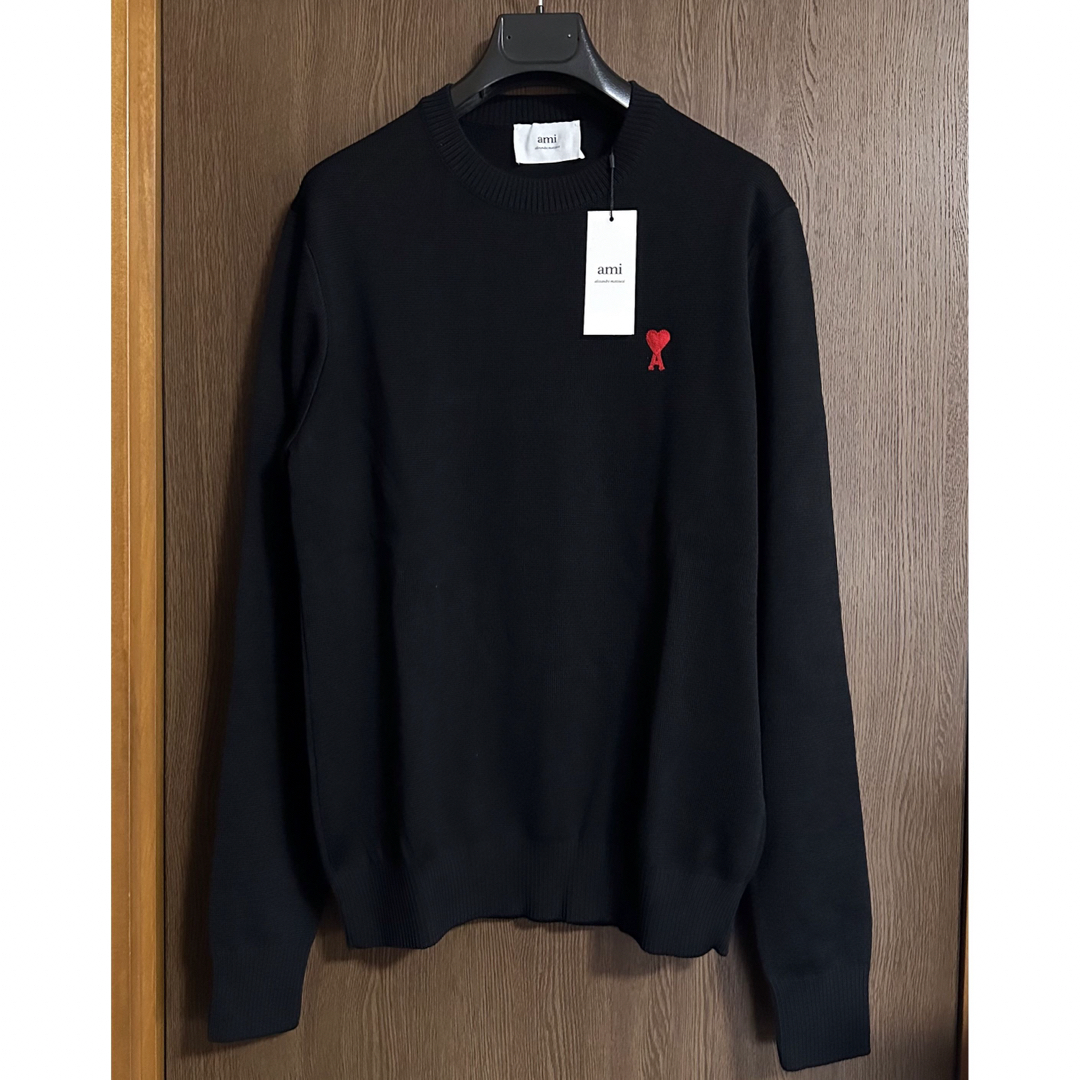 黒L新品 AMI Paris アミ グラフィック ロゴ ウール ニット セーター | フリマアプリ ラクマ