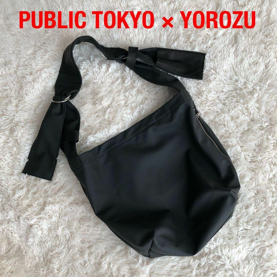 PUBLIC TOKYO×yorozuポリカーボネートタスキバッグ　ブラック