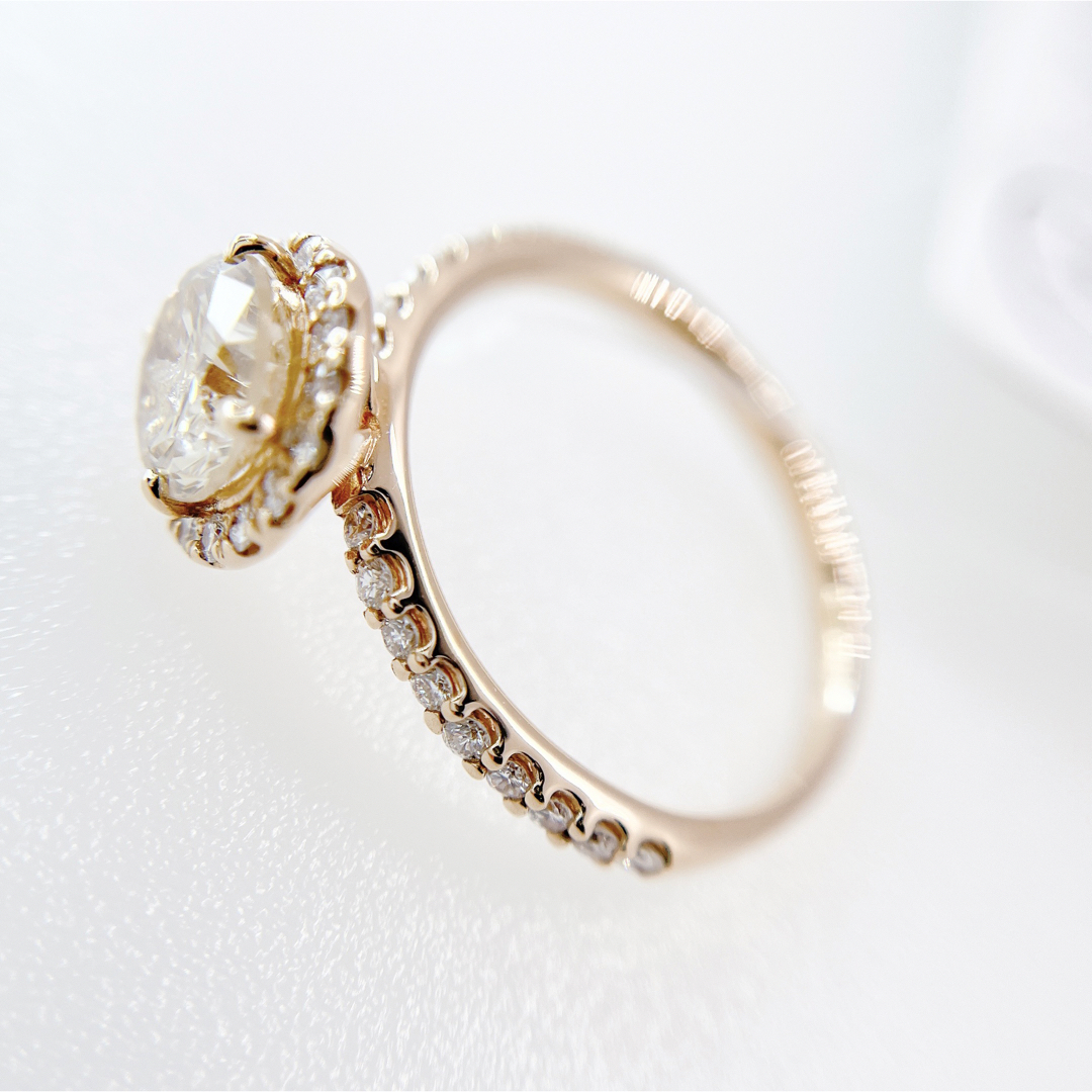 ゴールドリング 新品 希少 天然ダイヤ 1.149ct   大粒 ダイヤ 指輪 レディースのアクセサリー(リング(指輪))の商品写真