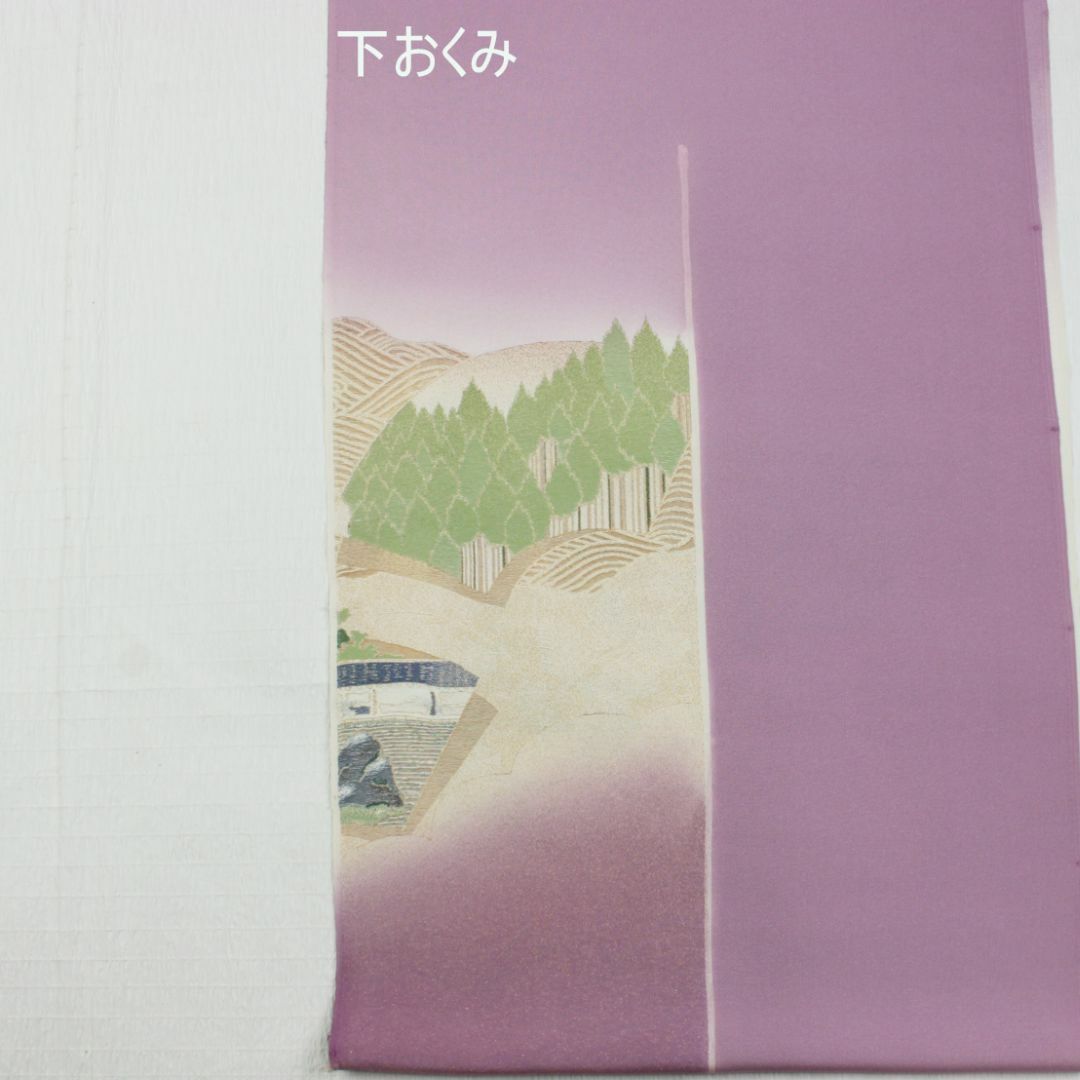 AB8319　誂仕立付色留袖　訳有超特価　桜色縫取り レディースの水着/浴衣(着物)の商品写真