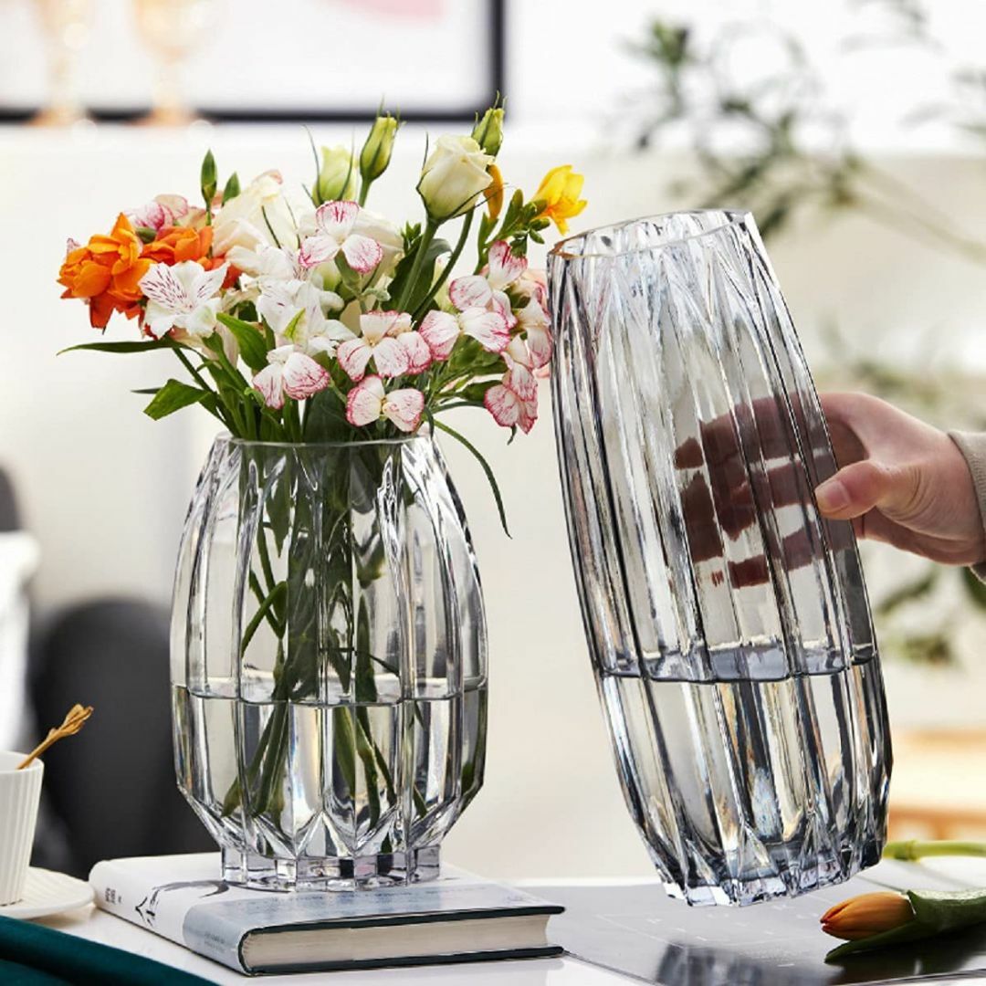 色:クリヤ-大高さ:30cmガラスの花瓶 大 おしゃれ 透明 30cm