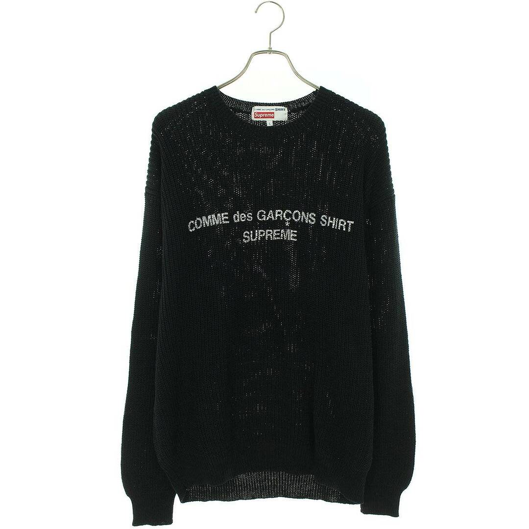 シュプリーム ×コムデギャルソンシャツ COMME des GARCONS SHIRT  18AW  Sweater ロゴプリントニット メンズ L