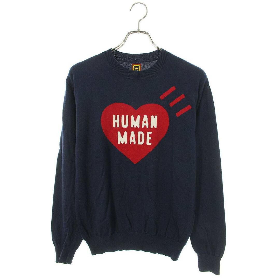 HUMAN MADE(ヒューマンメイド)のヒューマンメイド ハートロゴクルーネックニット メンズ S メンズのトップス(ニット/セーター)の商品写真