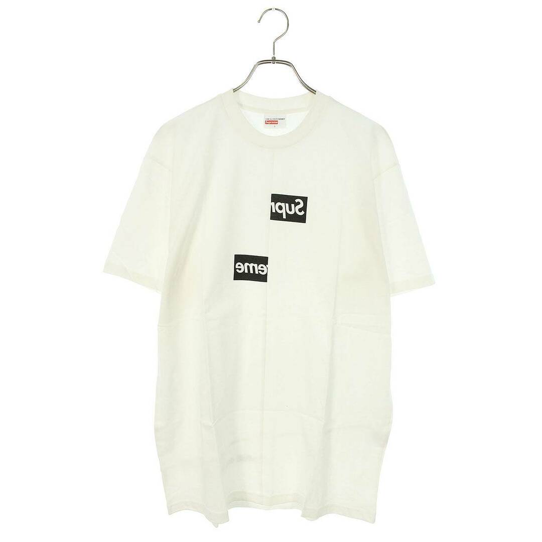 シュプリーム ×コムデギャルソンシャツ COMME des GARCONS SHIRT  18AW  Split Box Logo Tee スプリットボックスロゴTシャツ メンズ L