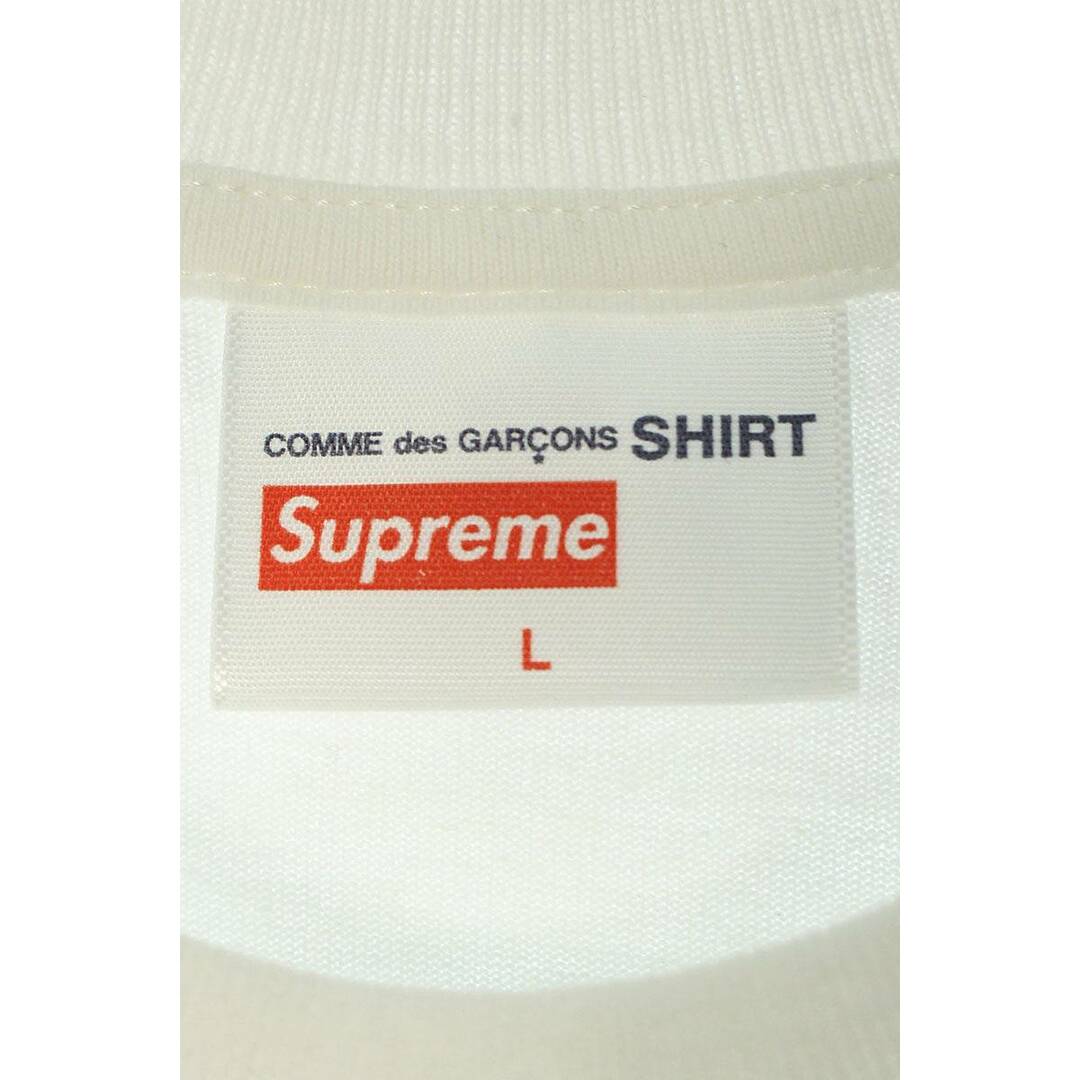 シュプリーム ×コムデギャルソンシャツ COMME des GARCONS SHIRT  18AW  Split Box Logo Tee スプリットボックスロゴTシャツ メンズ L