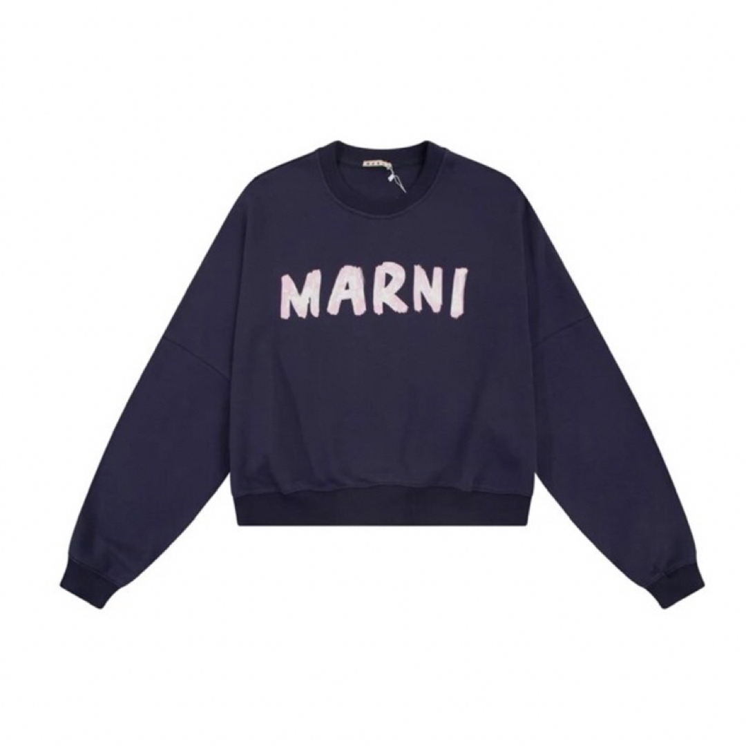 【送料無料】MARNI トレーナー トップス 新品 サイズ38 ネイビー