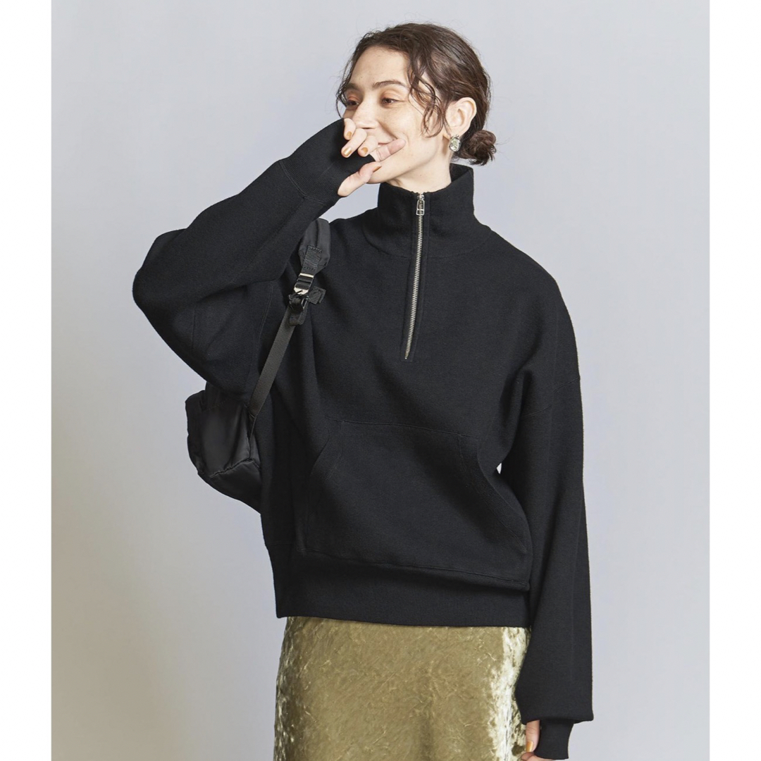 BEAUTY&YOUTH UNITED ARROWS(ビューティアンドユースユナイテッドアローズ)の【WEB限定】スポンディッシュニット ハーフジッププルオーバー -ウォッシャブル レディースのトップス(ニット/セーター)の商品写真