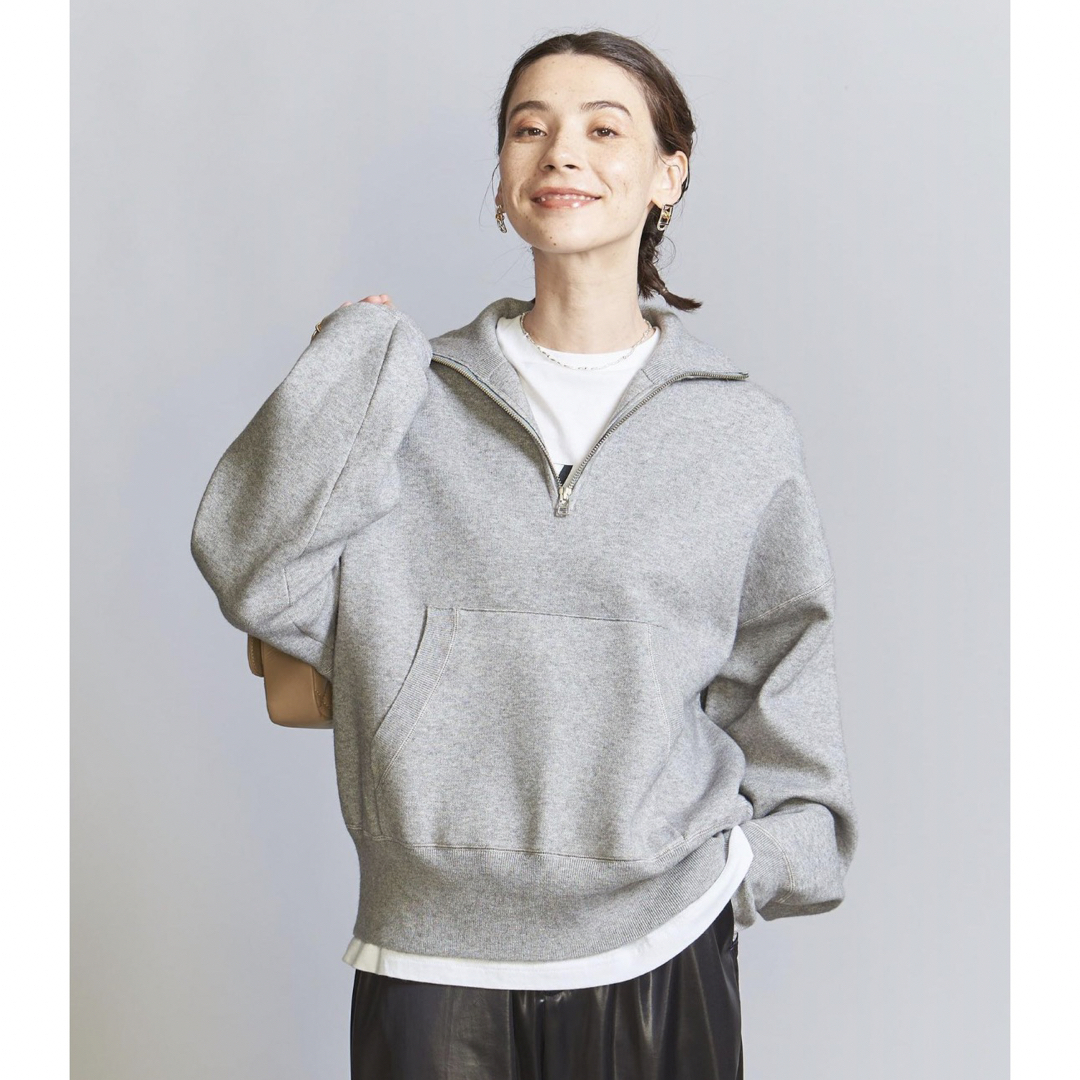 BEAUTY&YOUTH UNITED ARROWS(ビューティアンドユースユナイテッドアローズ)の【WEB限定】スポンディッシュニット ハーフジッププルオーバー -ウォッシャブル レディースのトップス(ニット/セーター)の商品写真