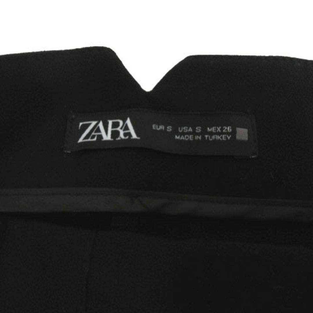 ZARA パンツ ペグトップ ハイウエスト テーパード 裾スリット 黒 34