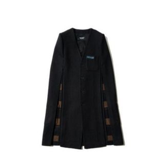 ラフシモンズ(RAF SIMONS)のRAF SIMONS Black Labo cape Coat ブラック48(チェスターコート)