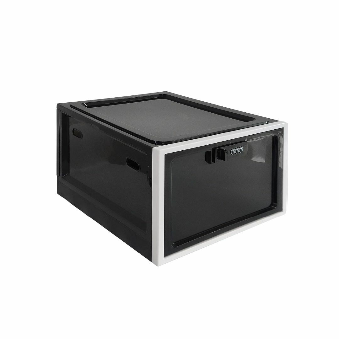 【色:黒】ロック付きの箱、ロック可能なボックス，収納箱ボックス タイムロッキング