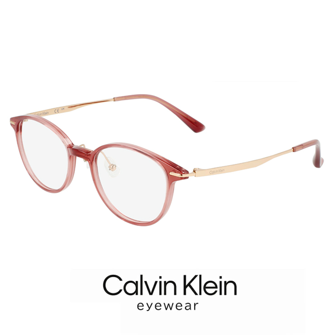 Calvin Klein(カルバンクライン)の【新品】 レディース カルバンクライン メガネ ck23555lb-601 49mm female calvin klein 眼鏡 おしゃれ めがね ボストン 型 コンビネーション フレーム クリア ローズ レディースのファッション小物(サングラス/メガネ)の商品写真