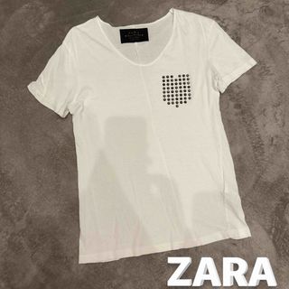 ザラ(ZARA)のザラ ZARA Tシャツ Sサイズ スタッズ(Tシャツ/カットソー(半袖/袖なし))