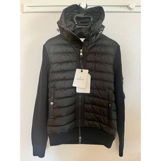 極美品 Moncler Sサイズ パッデッドウールフーディ ハイブリッド ニット