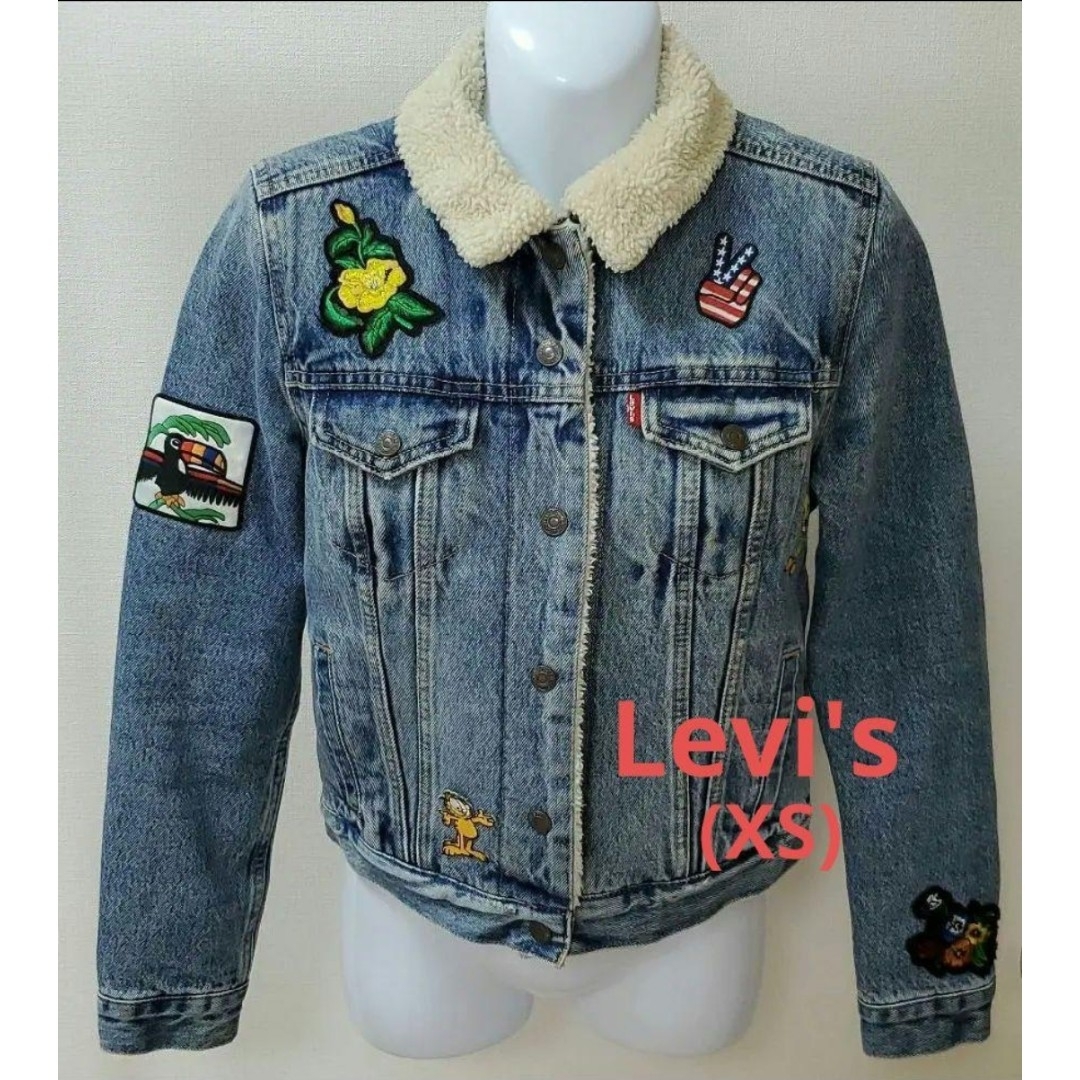 Levi's(リーバイス)の【再☆お値下げ】levi's☆ボア デニムジャケット♡アップリケ・オリジナル レディースのジャケット/アウター(Gジャン/デニムジャケット)の商品写真