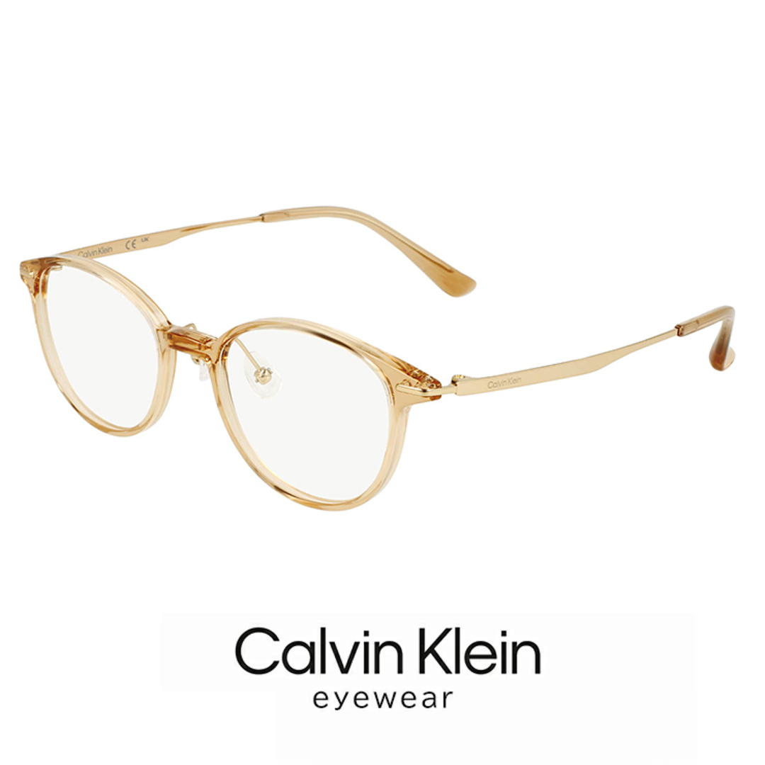 Calvin Klein(カルバンクライン)の【新品】 レディース カルバンクライン メガネ ck23555lb-200 49mm female calvin klein 眼鏡 おしゃれ めがね ボストン 型 コンビネーション フレーム クリア ブラウン レディースのファッション小物(サングラス/メガネ)の商品写真