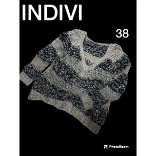 インディヴィ(INDIVI)のインディヴィ INDIVI  トップス　セーター　ニット　モヘア　Ｖネック　黒(ニット/セーター)