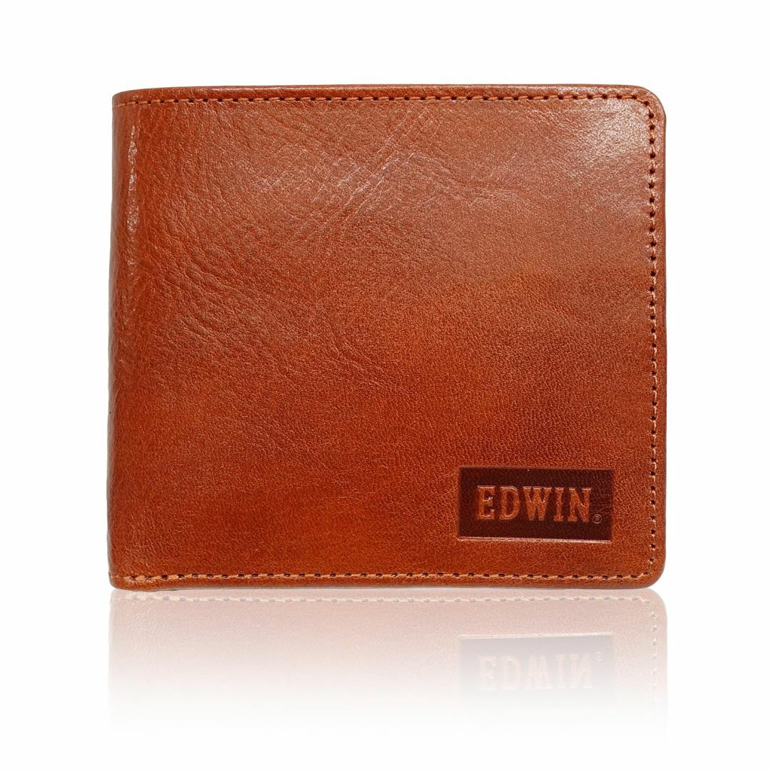 【色: ダークオレンジ2】[エドウィン] 二つ折り財布 イタリアンレザー エンボ