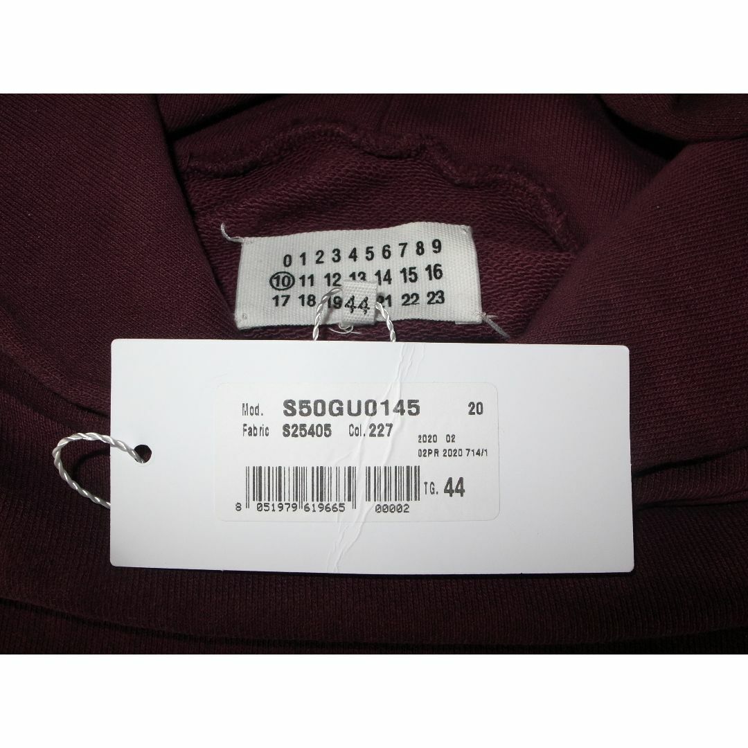 マルジェラ embroidered hoody パーカー 44 burgundy