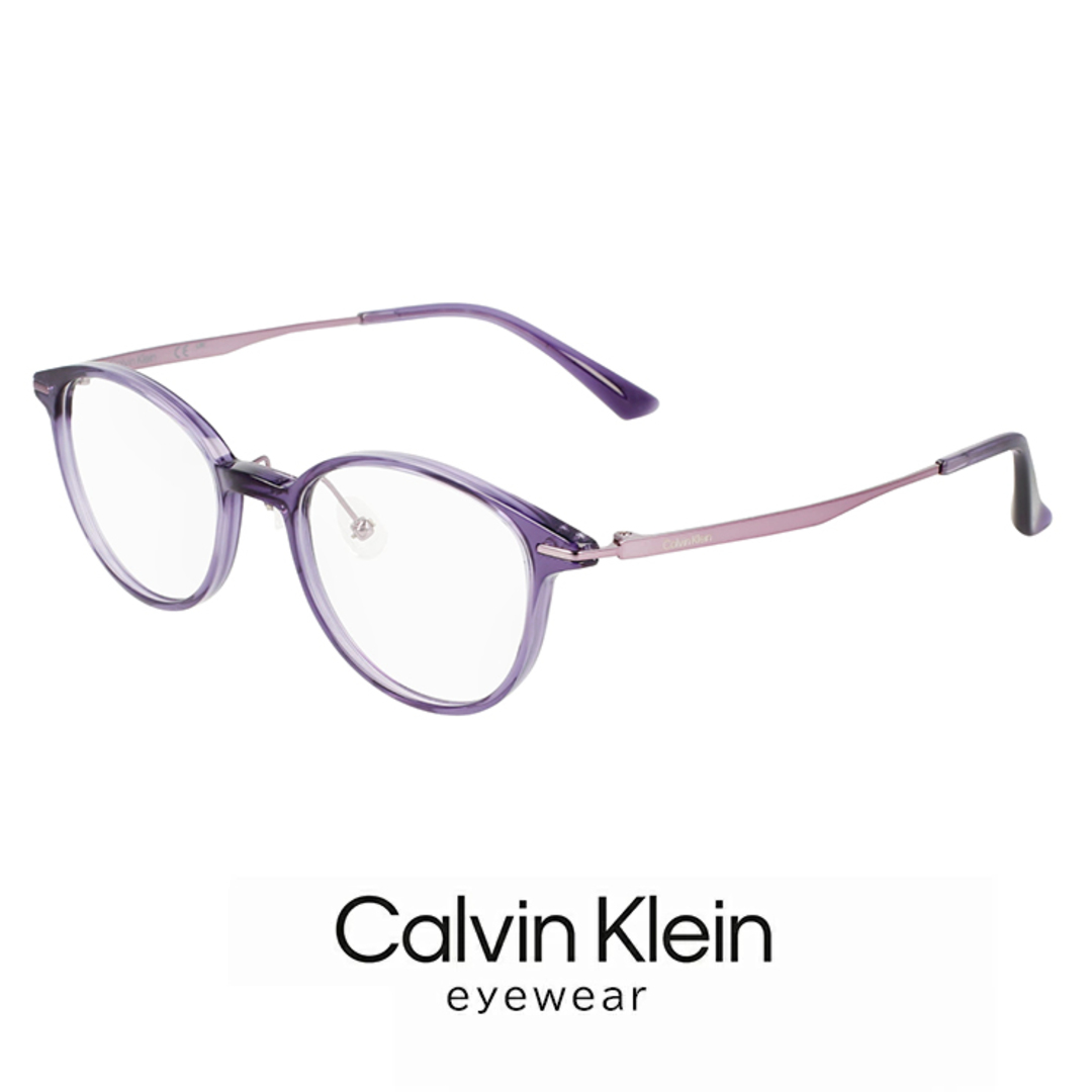 Calvin Klein(カルバンクライン)の【新品】 レディース カルバンクライン メガネ ck23555lb-515 49mm female calvin klein 眼鏡 おしゃれ めがね ボストン 型 コンビネーション フレーム 紫 パープル バイオレット レディースのファッション小物(サングラス/メガネ)の商品写真