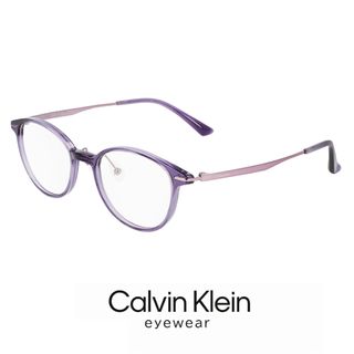 カルバンクライン(Calvin Klein)の【新品】 レディース カルバンクライン メガネ ck23555lb-515 49mm female calvin klein 眼鏡 おしゃれ めがね ボストン 型 コンビネーション フレーム 紫 パープル バイオレット(サングラス/メガネ)