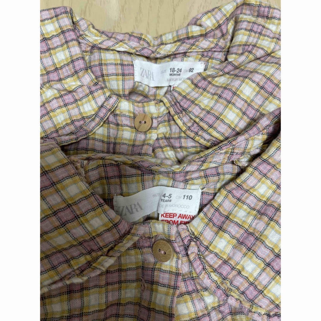 ZARA KIDS(ザラキッズ)のチェックブラウス キッズ/ベビー/マタニティのキッズ服女の子用(90cm~)(ブラウス)の商品写真