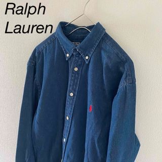 ポロラルフローレン(POLO RALPH LAUREN)のRalphLaurenラルフローレンデニム長袖シャツxlインディゴメンズ(シャツ)