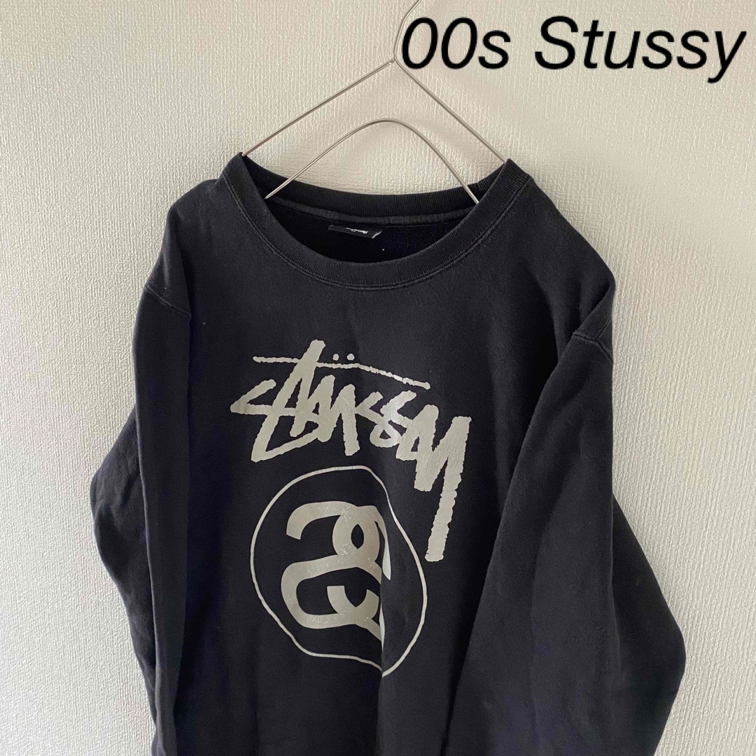 00sStussyステューシースウェットトレーナーメンズ長袖ブラックm