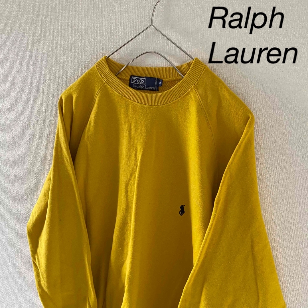 POLO RALPH LAUREN(ポロラルフローレン)のRalphLaurenラルフローレンスウェットトレーナーメンズ長袖イエロー黄m メンズのトップス(スウェット)の商品写真