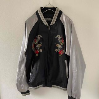 Vintageビンテージヴィンテージスカジャンメンズ長袖Lブラック黒