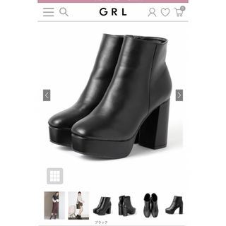 グレイル(GRL)のGRL 厚底チャンキーヒールショートブーツ(ブーツ)