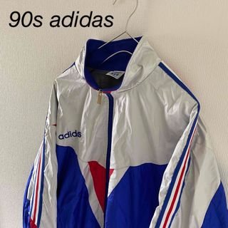 【希少カラー】90s'/adidas/ナイロンセットアップ上下/ライトブルー/S