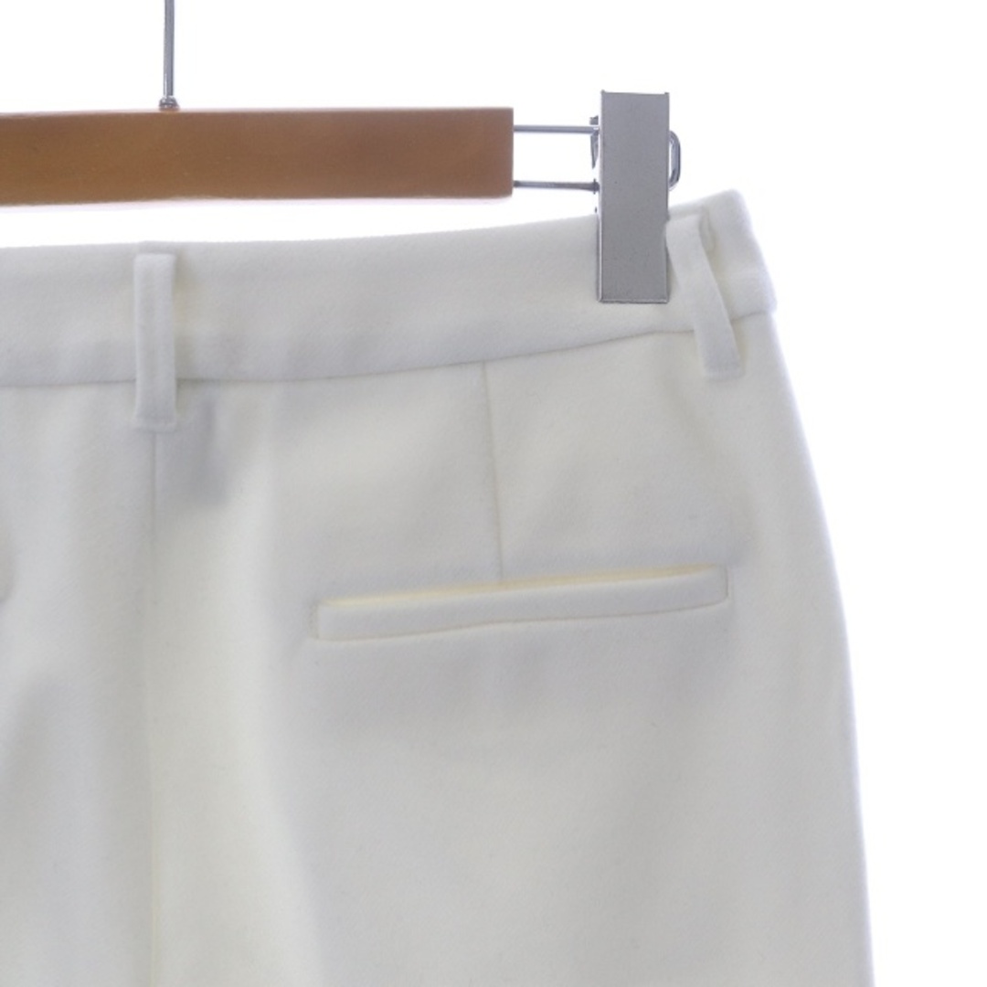 スピック&スパン 両面起毛テーパードパンツ スラックス センタープレス M 白