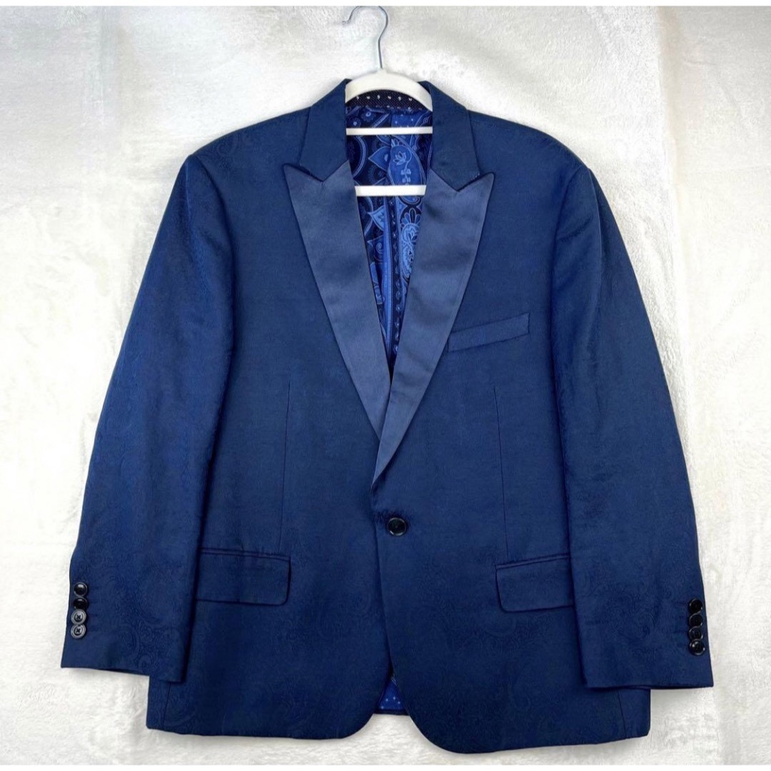 極美品】エトロ メンズ ジャケット タキシード ペイズリー ブルー XL-
