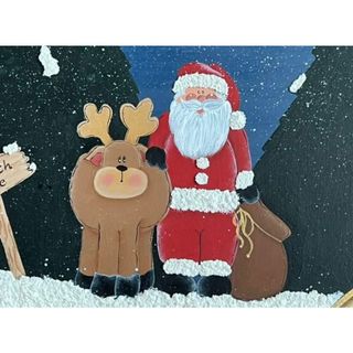 トールペイントのクリスマスボード(置物)