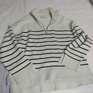 ZARA ハーフジップ ニット ボーダー