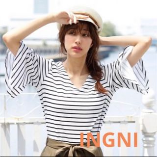 イング(INGNI)の美品❤️INGNI ボーダートップス(カットソー(半袖/袖なし))