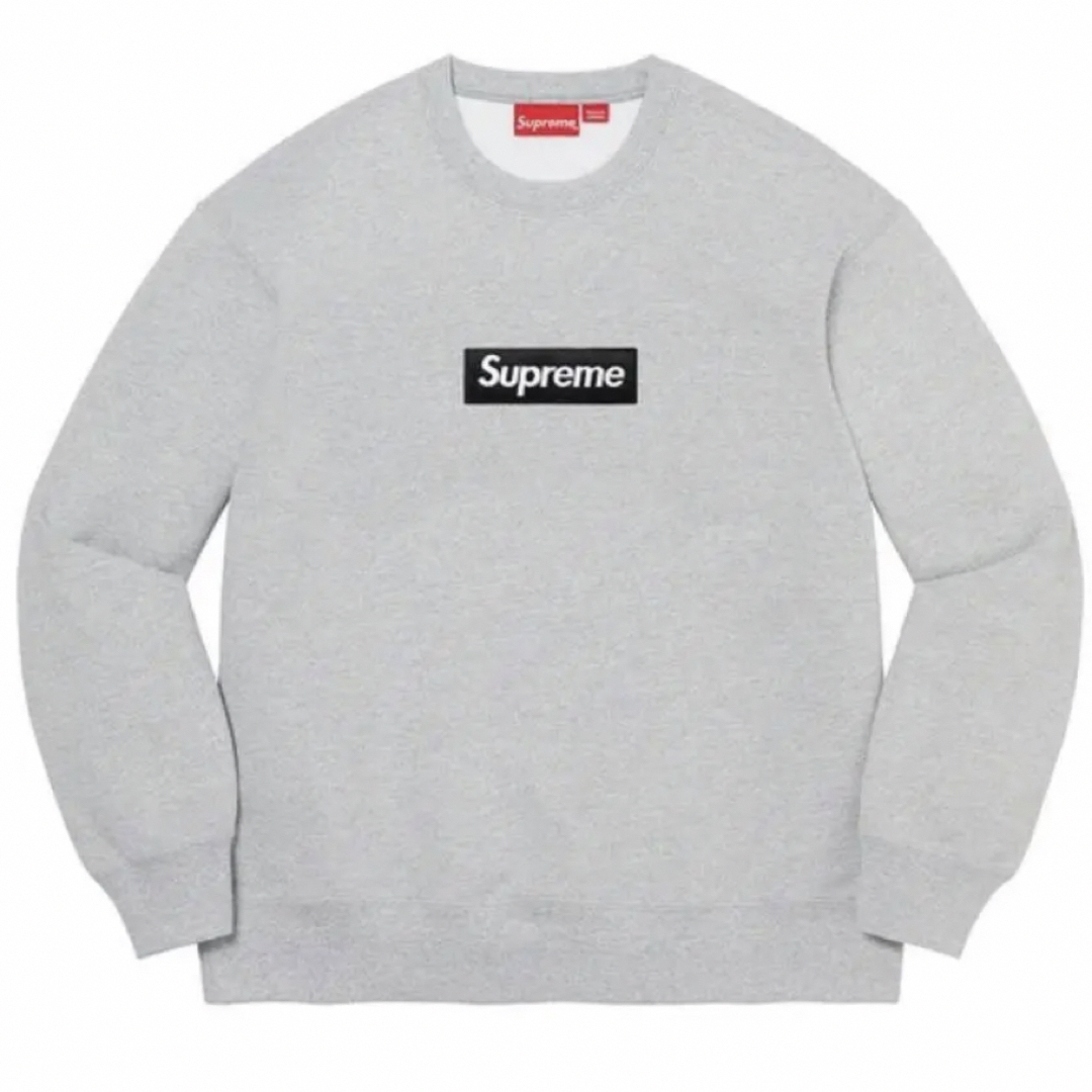 22AW supreme box logo crew neck グレー Mサイズ