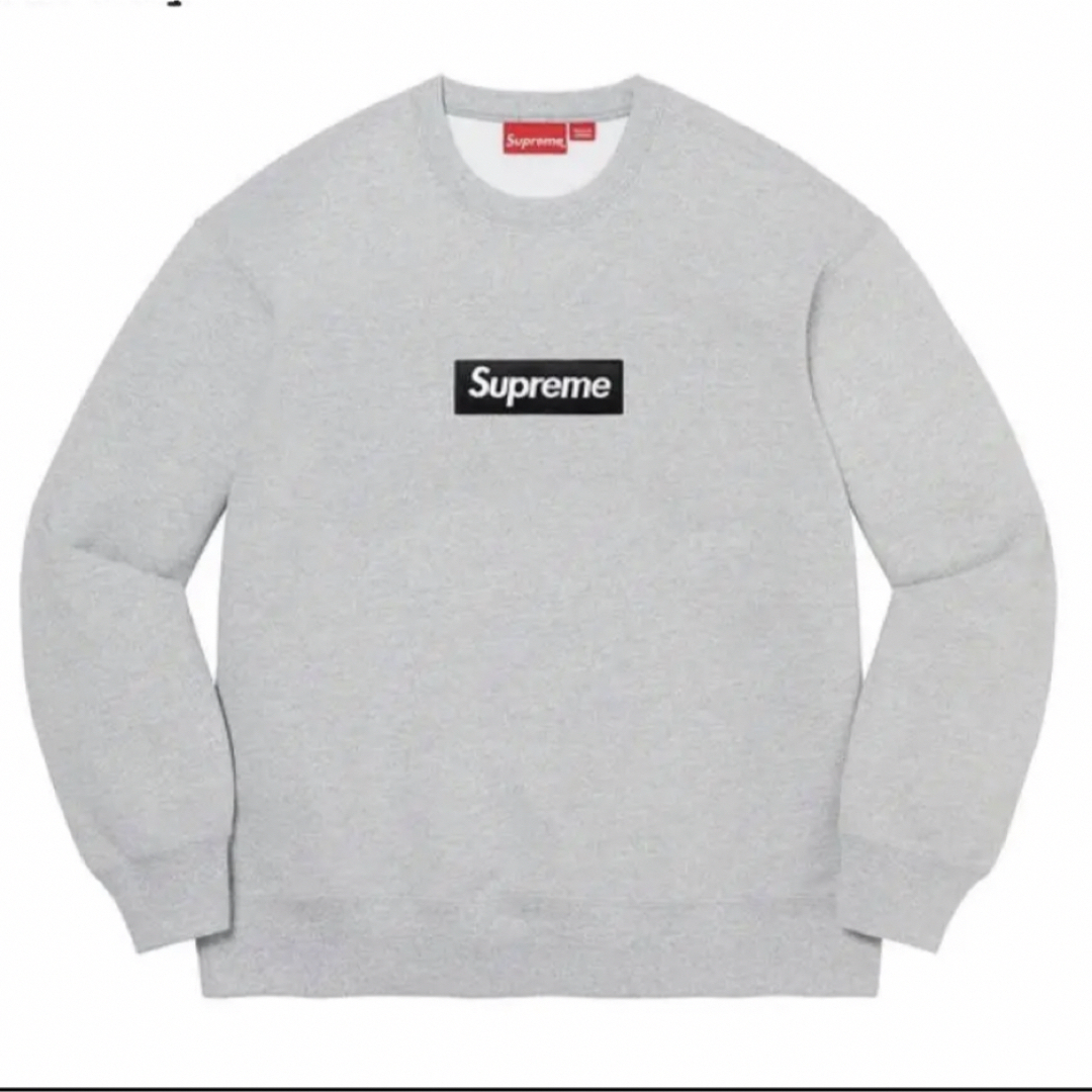 22AW supreme box logo crew neck グレー Lサイズ