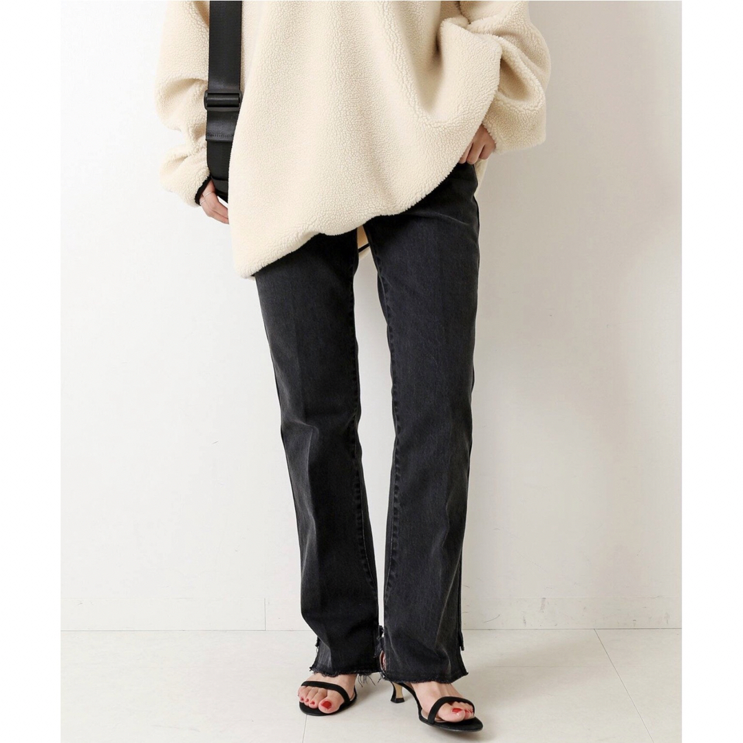 美脚！5 1/2 BEAUTY-LINE SLIT DENIM［ブラック］-