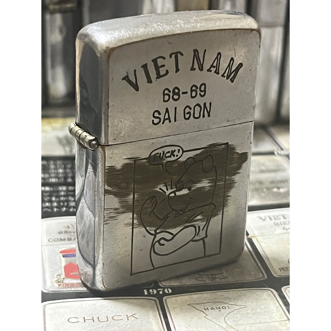 【ベトナムZIPPO】本物 1968年製ベトナムジッポー「くまのプーさん」タバコグッズ