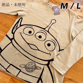 トイストーリー(トイ・ストーリー)の希少【M】リトルグリーンメン　なりきり 長袖Tシャツ　レディース●トイストーリー(Tシャツ(長袖/七分))