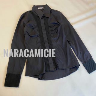 ナラカミーチェ(NARACAMICIE)のNARACAMICIE ナラカミーチェ　長袖　サイズ2  シャツ　ネイビー (シャツ/ブラウス(長袖/七分))