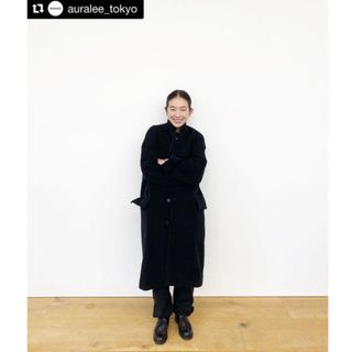 AURALEE - AURALEE カシミヤ ウール チェスターコート 黒 19aw